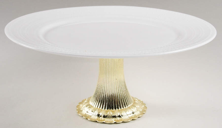 Nellie Cake Stand with 4"-5" Metal Pedestal  Hc by Mikasa-1