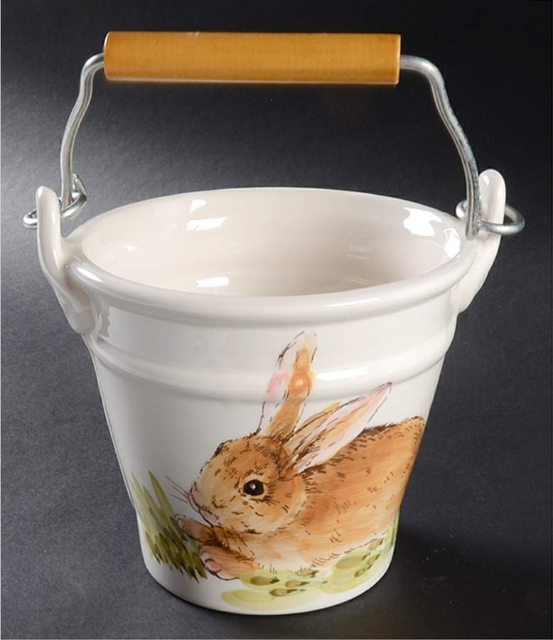 Watercolor Bunny 6" Handled Basket by Maxcera Corp-1