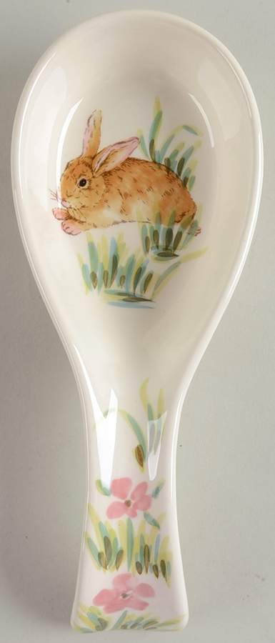 Watercolor Bunny Spoon Rest/Holder (Holds 1 Spoon) by Maxcera Corp-1