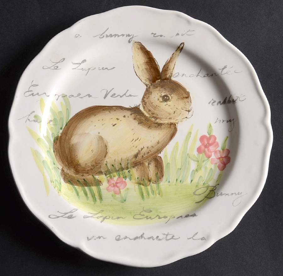 Postcard Bunny Salad Plate by Maxcera Corp-1