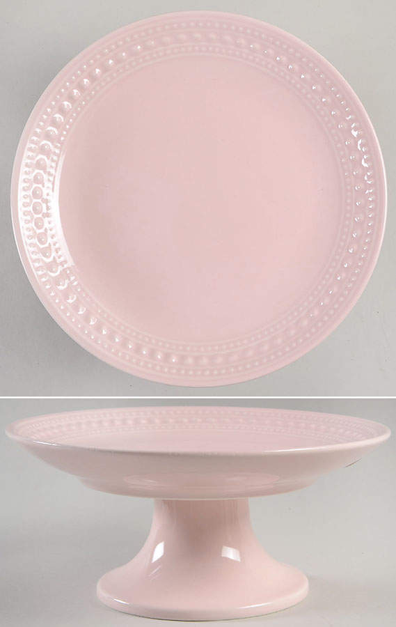 M2A20 Pink 9" Diameter Pedestal Cake Stand by Matceramica-1