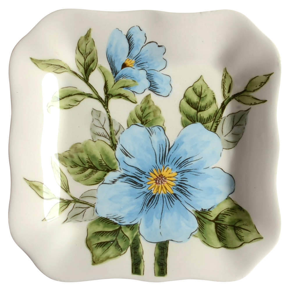 Floral Bunny Square Appetizer Plate by Maxcera Corp-1