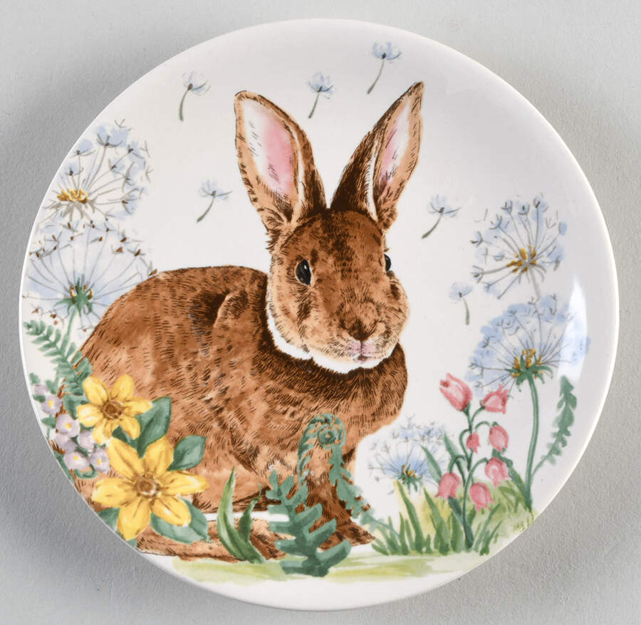 Floral Bunny Appetizer Plate by Maxcera Corp-1