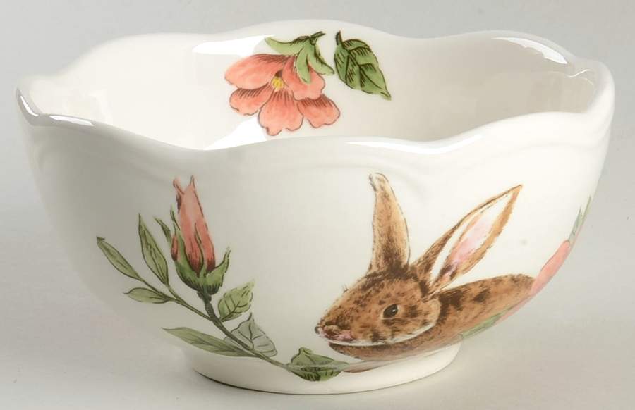 Floral Bunny Soup/Cereal Bowl by Maxcera Corp-1