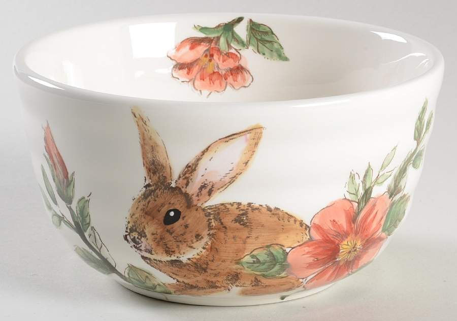 Floral Bunny Soup/Cereal Bowl by Maxcera Corp-1