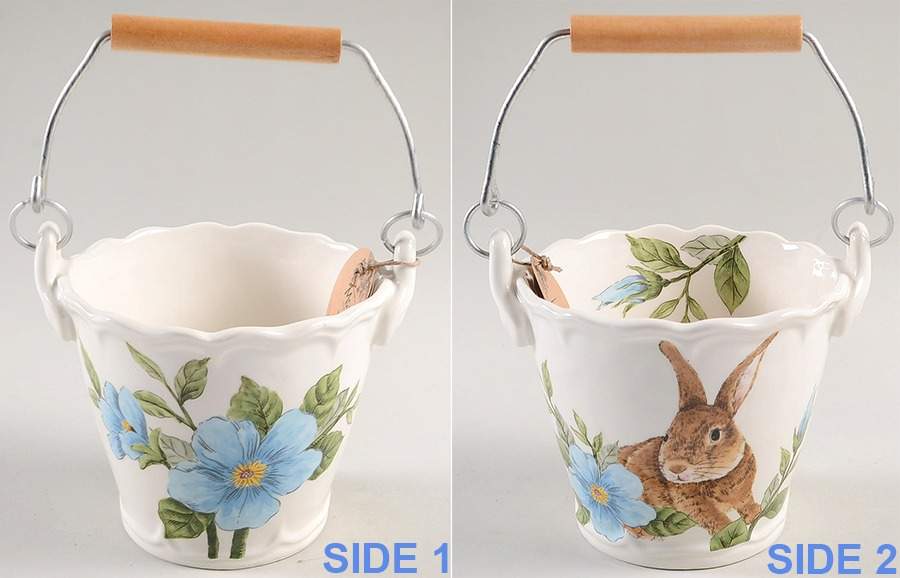 Floral Bunny 4" Handled Basket by Maxcera Corp-1