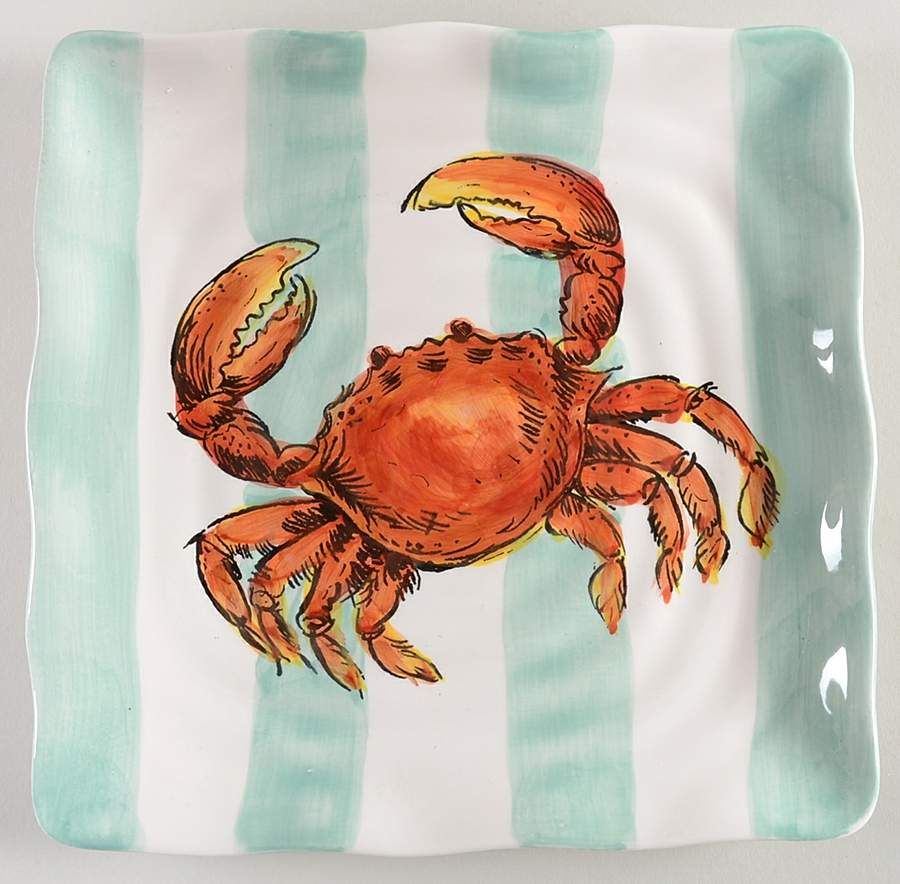 Crab Stripe Square Salad Plate by Maxcera Corp-1