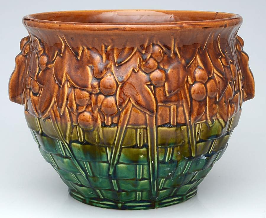 Basketweave Jardiniere Bowl by Nelson McCoy-1