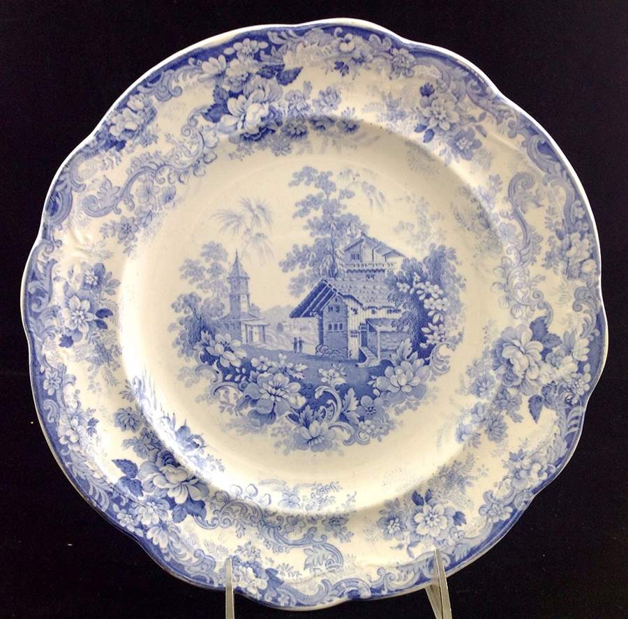 Genevese Blue (No Trim) Dinner Plate by Minton-1