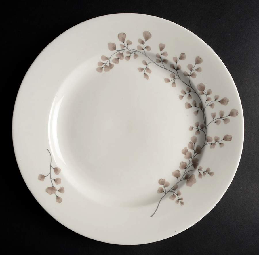 Maidenhair Fern Gray Dinner Plate by Martha Stewart-1