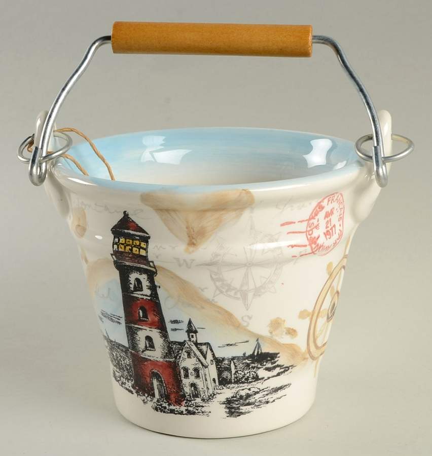 Red Lighthouse 4" Handled Basket by Maxcera Corp-1