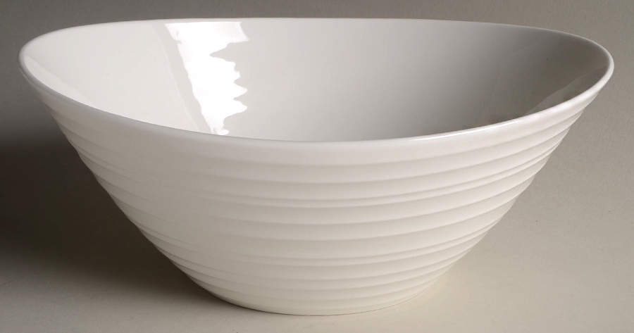Swirl White (Bone) 9" Round Serving Bowl by Mikasa-1