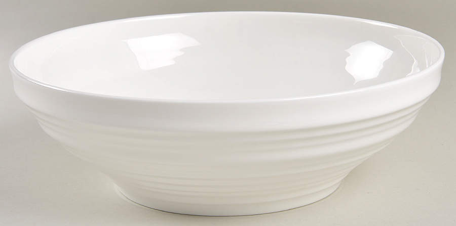 Swirl White (Bone) 11" Large Salad Serving Bowl by Mikasa-1