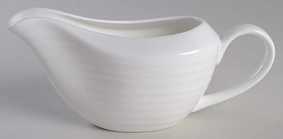 Swirl White (Bone) Gravy Boat by Mikasa-1