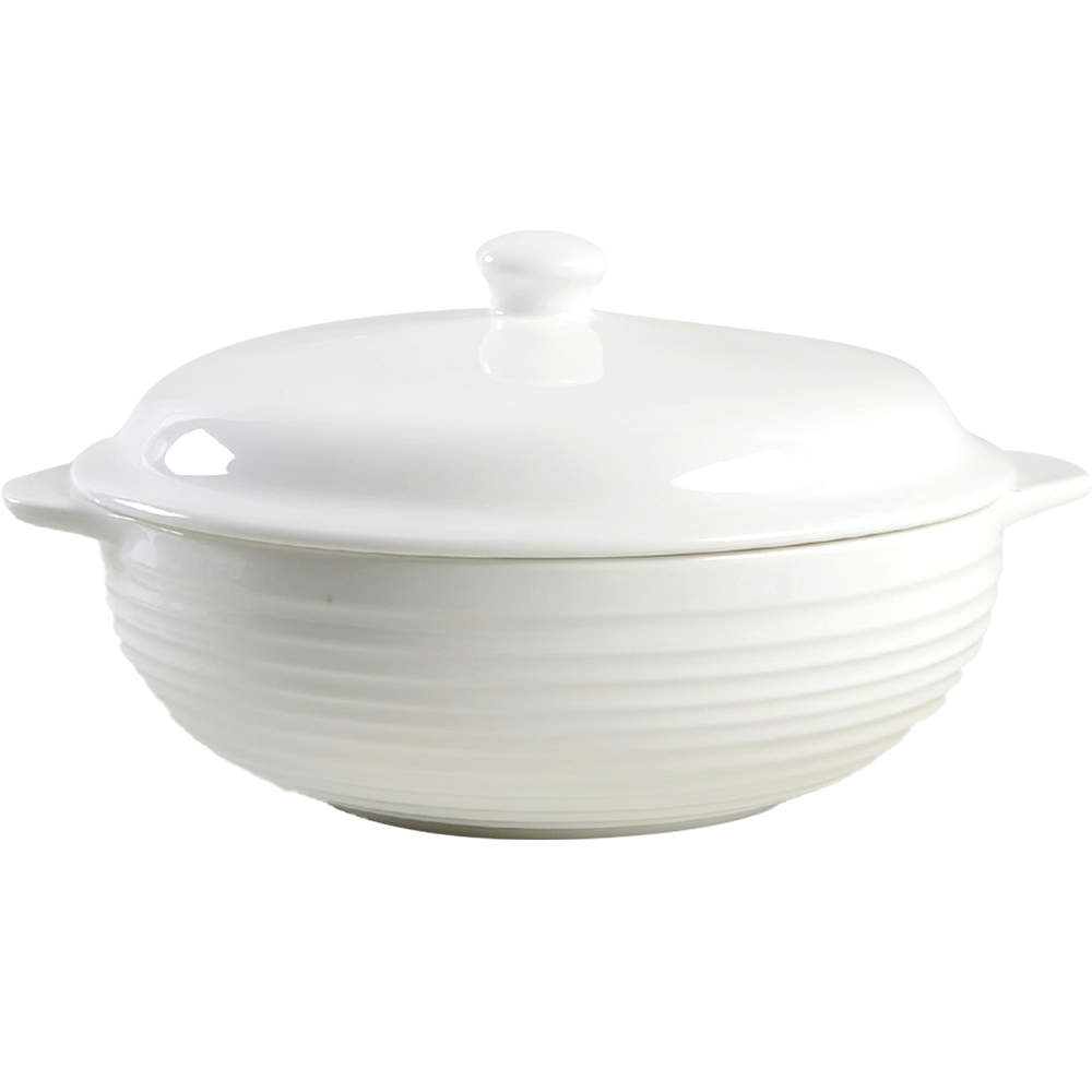 Swirl White (Bone) Round Covered Vegetable by Mikasa-1
