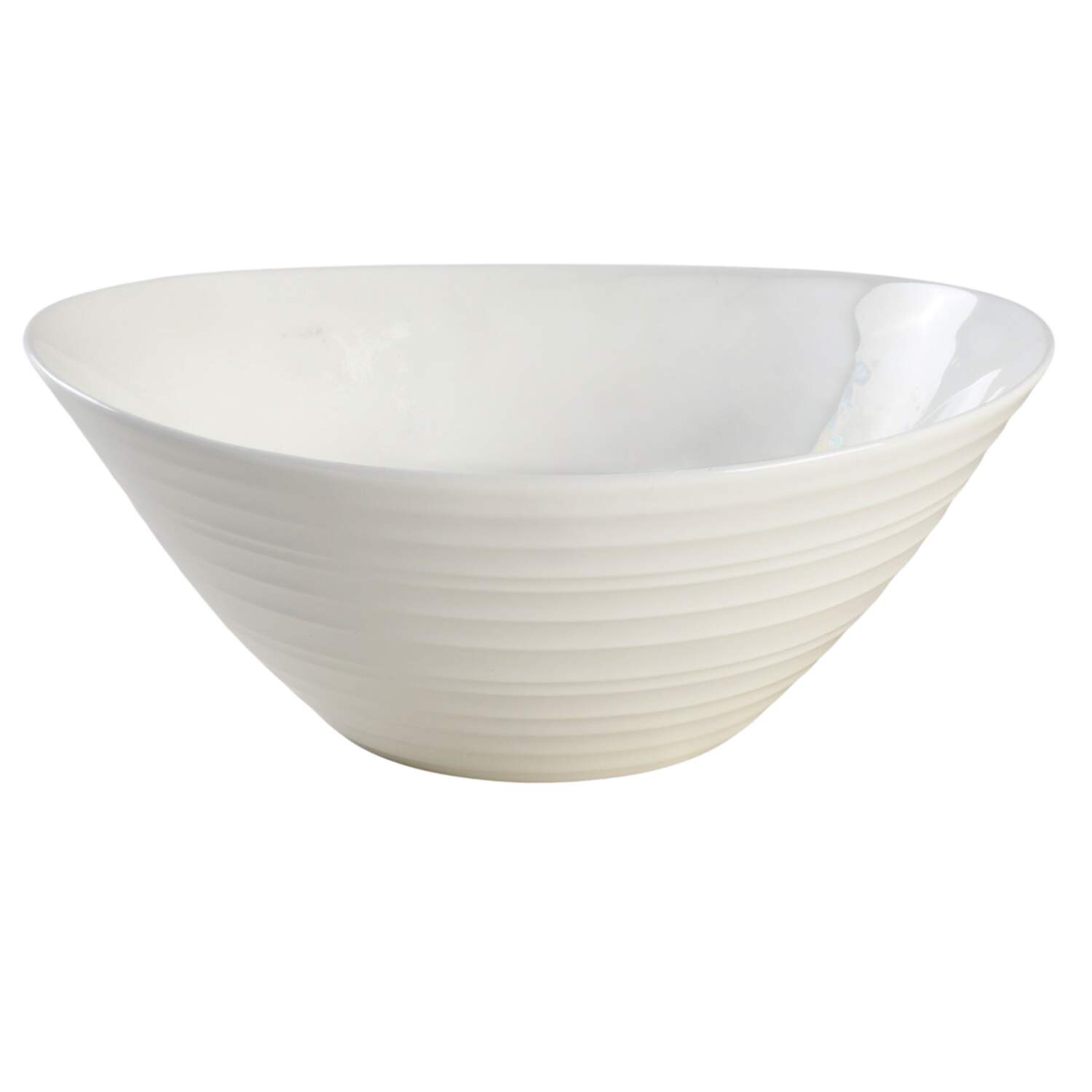 Swirl White (Bone) 9" Oval Vegetable Bowl by Mikasa-1