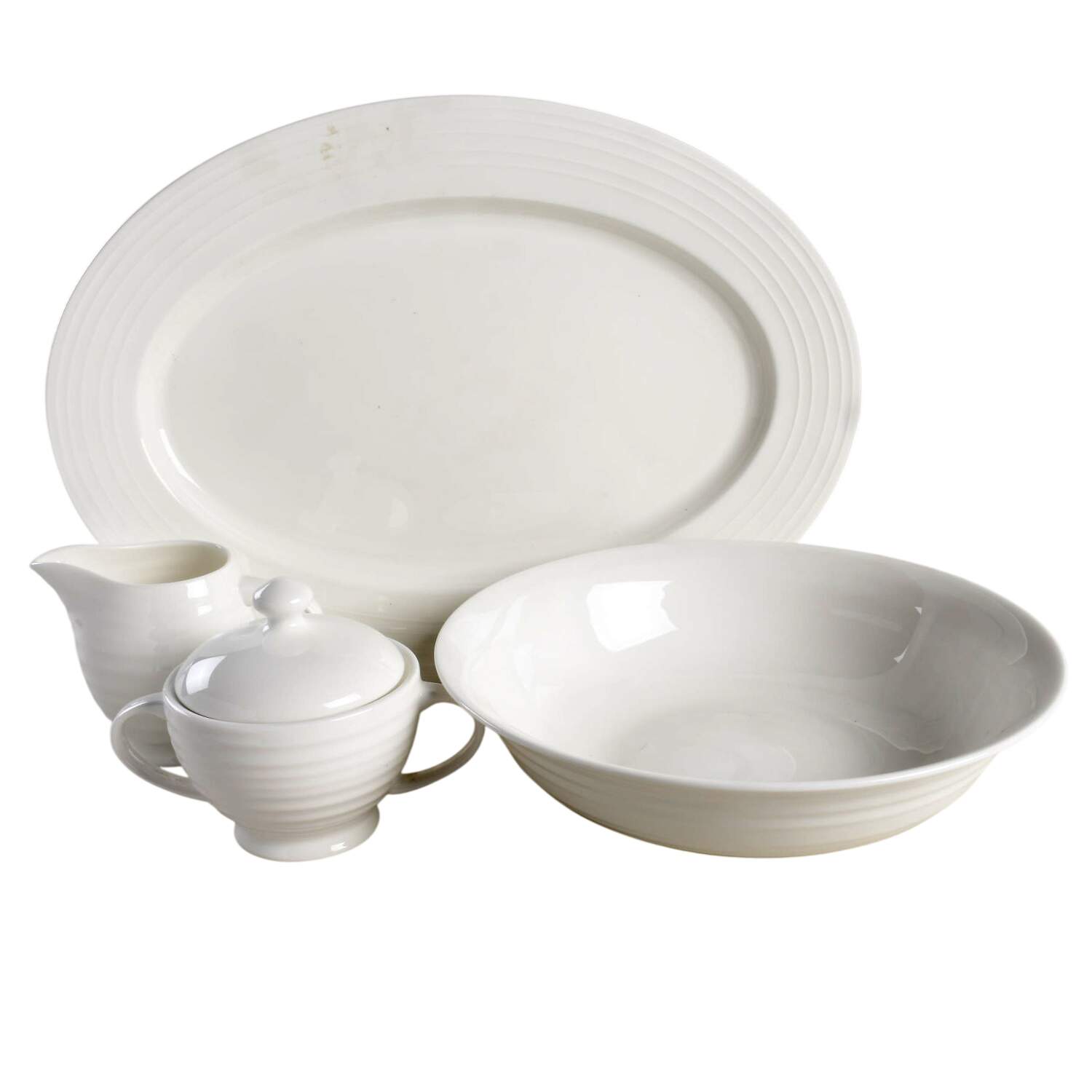 Swirl White (Bone) 5 Piece Hostess Set by Mikasa-1