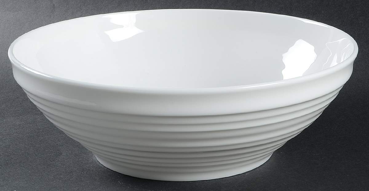 Swirl White (Bone) 9" Round Vegetable Bowl by Mikasa-1