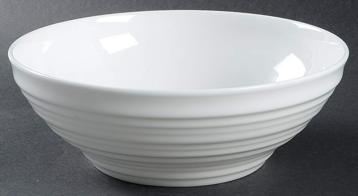 Swirl White (Bone) 7" Round Vegetable Bowl by Mikasa-1