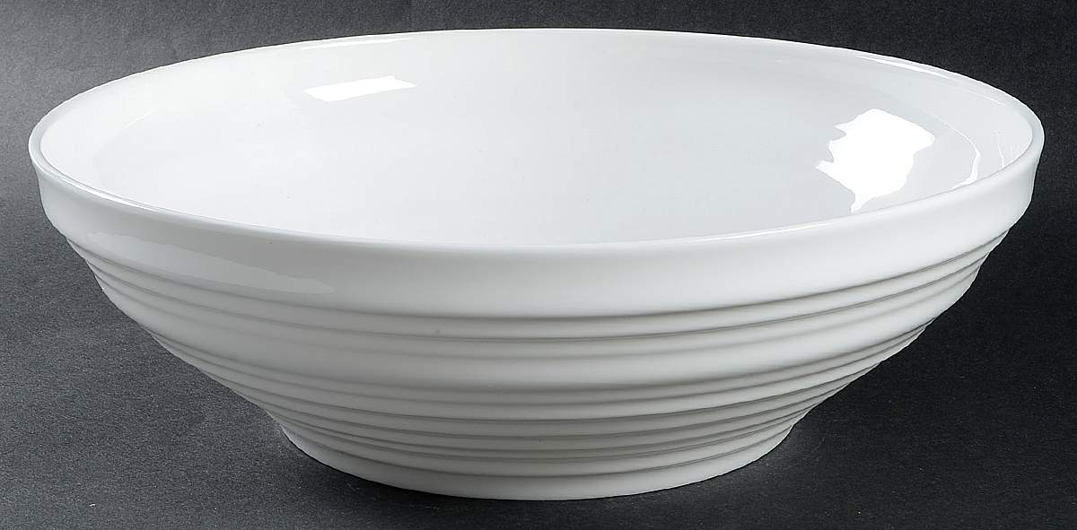 Swirl White (Bone) 10" Round Vegetable Bowl by Mikasa-1