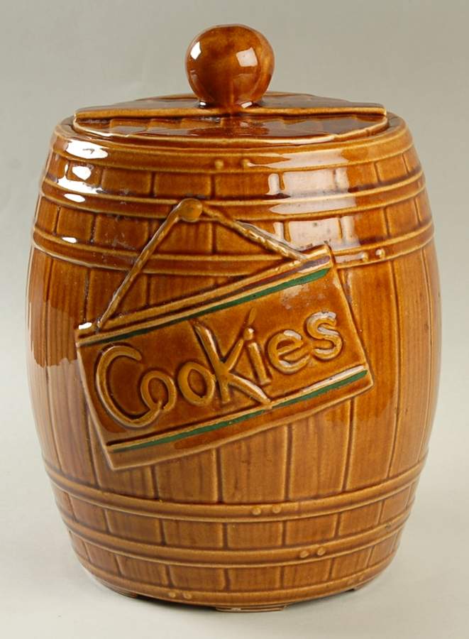 Barrel Cookie Jar & Lid by Nelson McCoy-1
