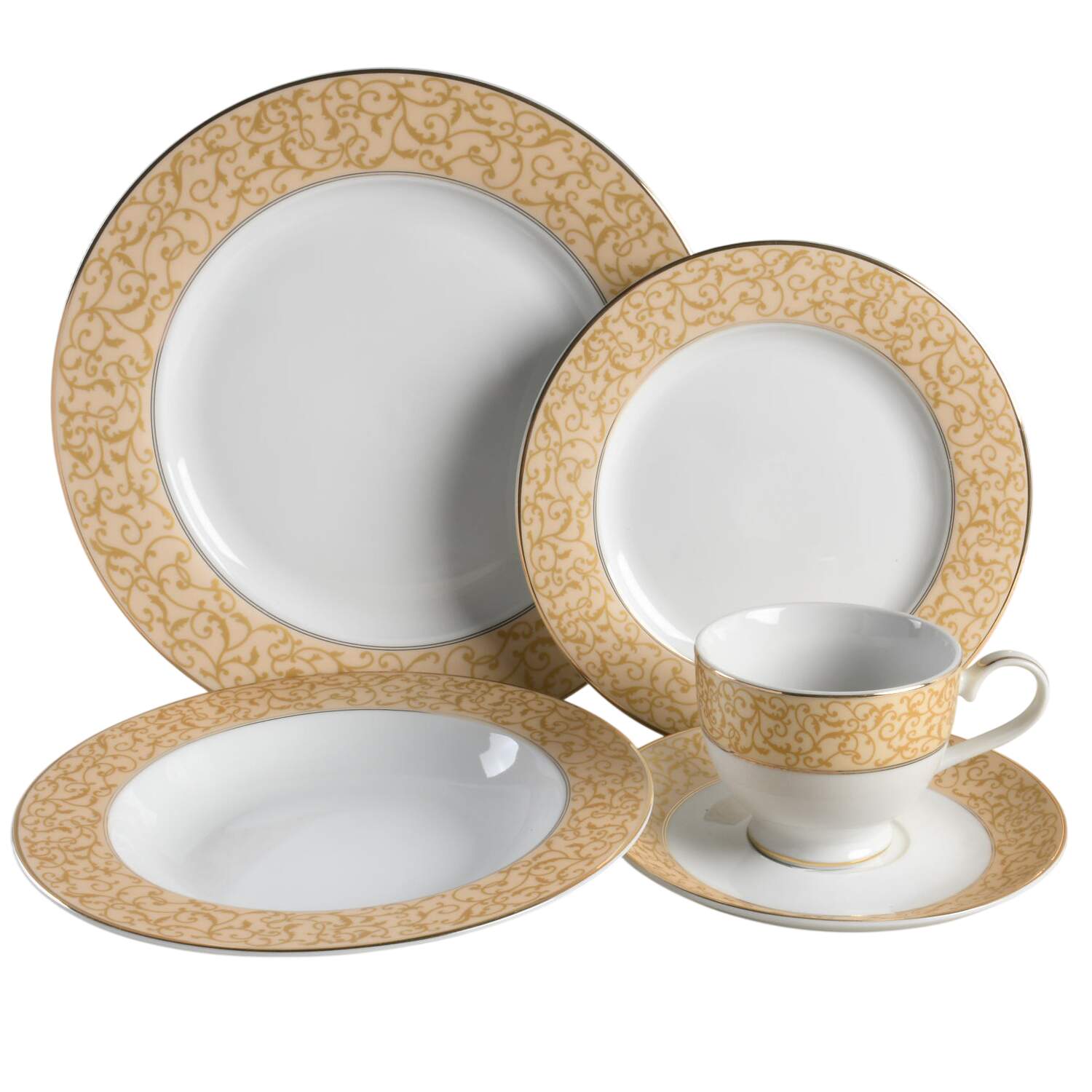 Parchment Gold 5 Piece Place Setting by Mikasa-1