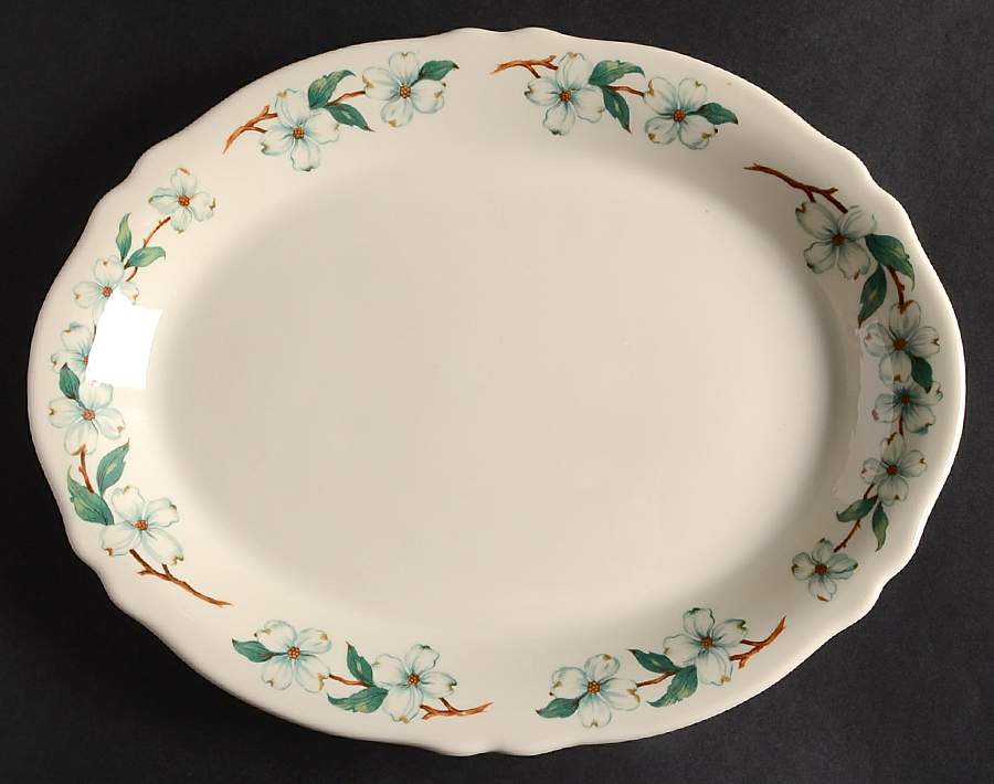 Monticello Scalloped 11" Oval Serving Platter by Mayer (American)-1