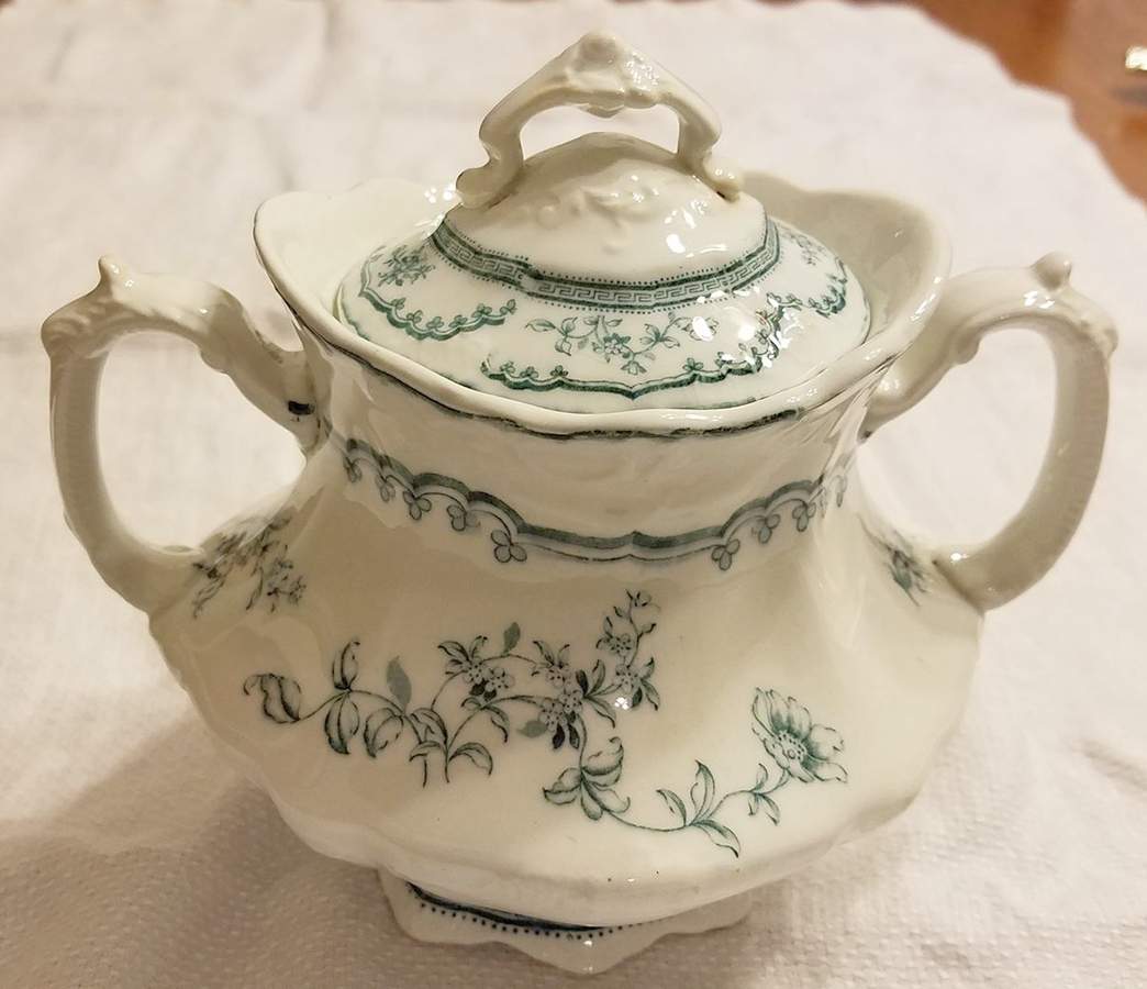 Rosalie Sugar Bowl & Lid by J & G Meakin-1