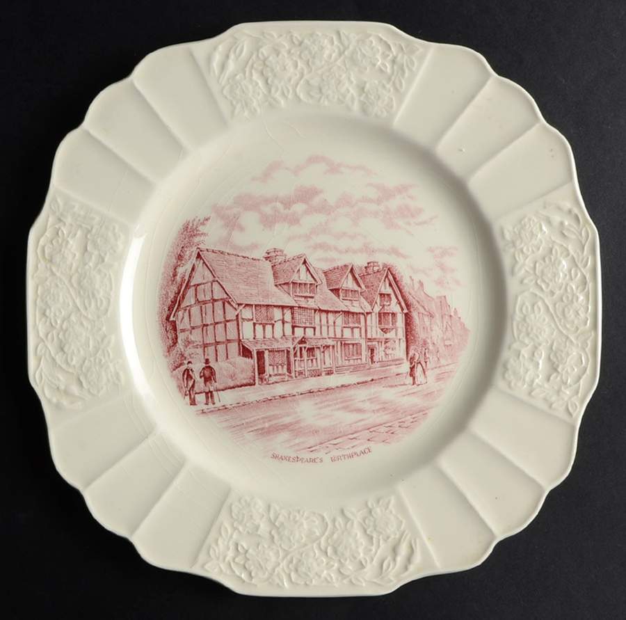Shakespeare Land Pink (Embossed) Salad Plate by Myott Staffordshire-1