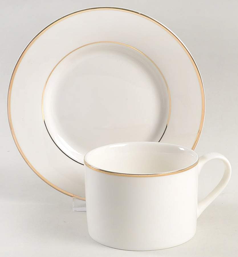 Haley Gold Flat Cup & Saucer Set by Mikasa-1