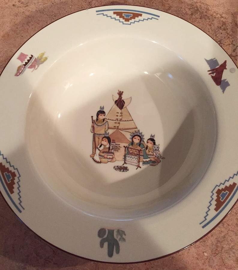 Indian Village Dinner Plate by Meiwa-1