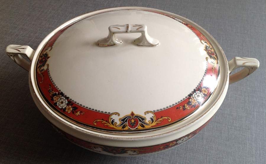 Coral Round Covered Vegetable by Myott Staffordshire-1