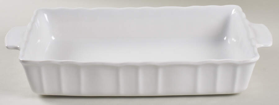 Romantica White 16" Rectangular Baker by Matceramica-1