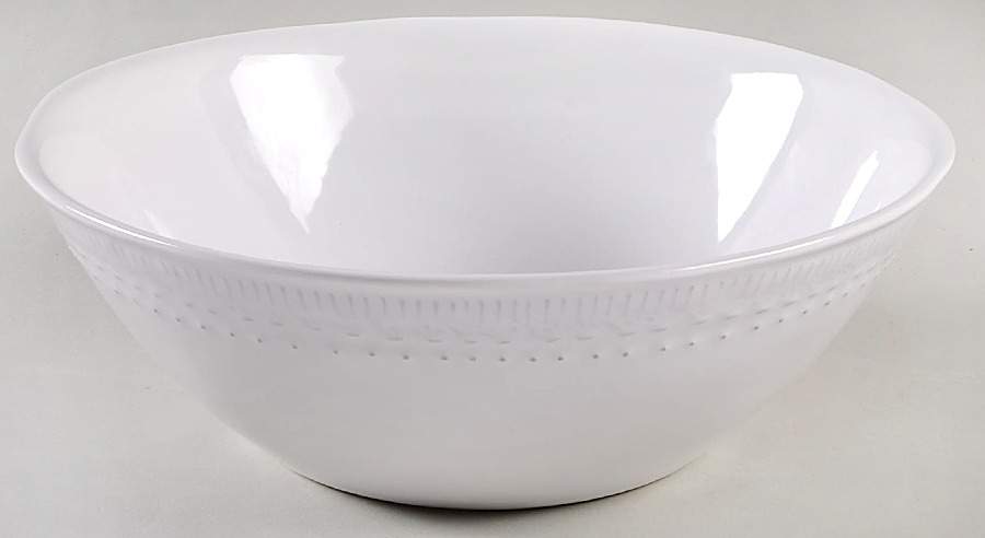 Ethnic White 10" Round Serving Bowl by Matceramica-1