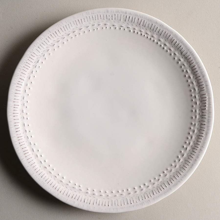 Ethnic White Salad Plate by Matceramica-1