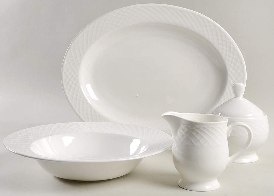Trellis White 5 Piece Hostess Set by Mikasa-1