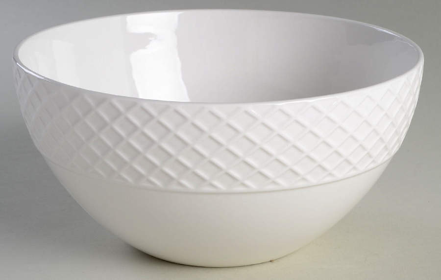 Trellis White 8" Round Serving Bowl by Mikasa-1