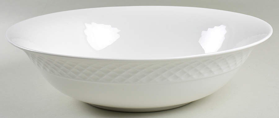 Trellis White 14" Round Serving Bowl by Mikasa-1