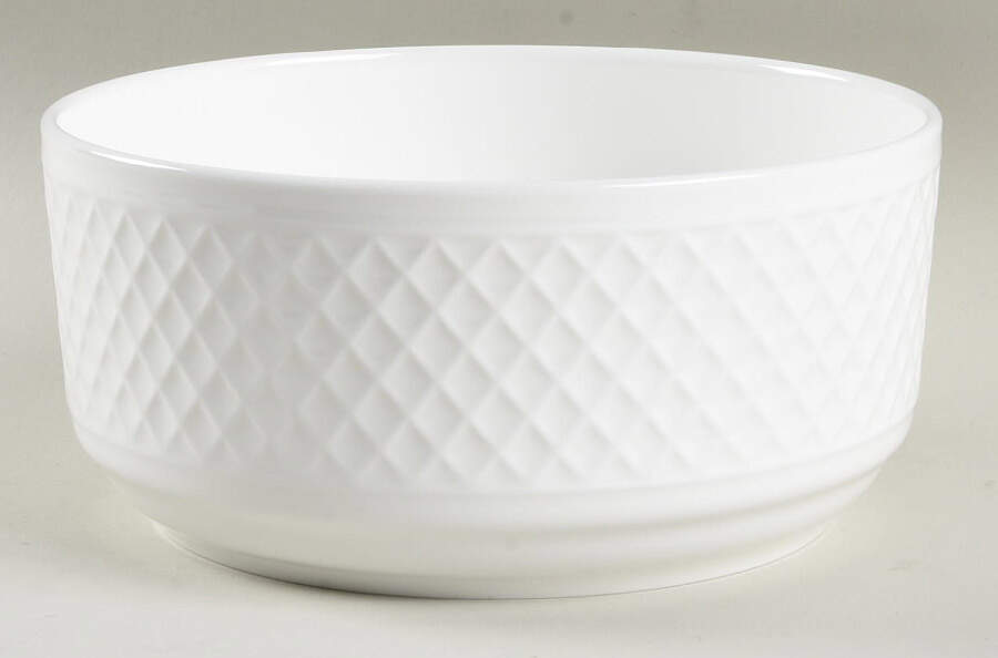 Trellis White 6" Storage Ceramic Bowl by Mikasa-1