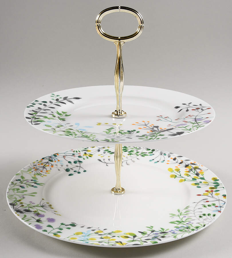 Tivoli Garden 6 5/8"-10"  2 Tiered Serving Tray (Dp, Sp) HC by Mikasa-1