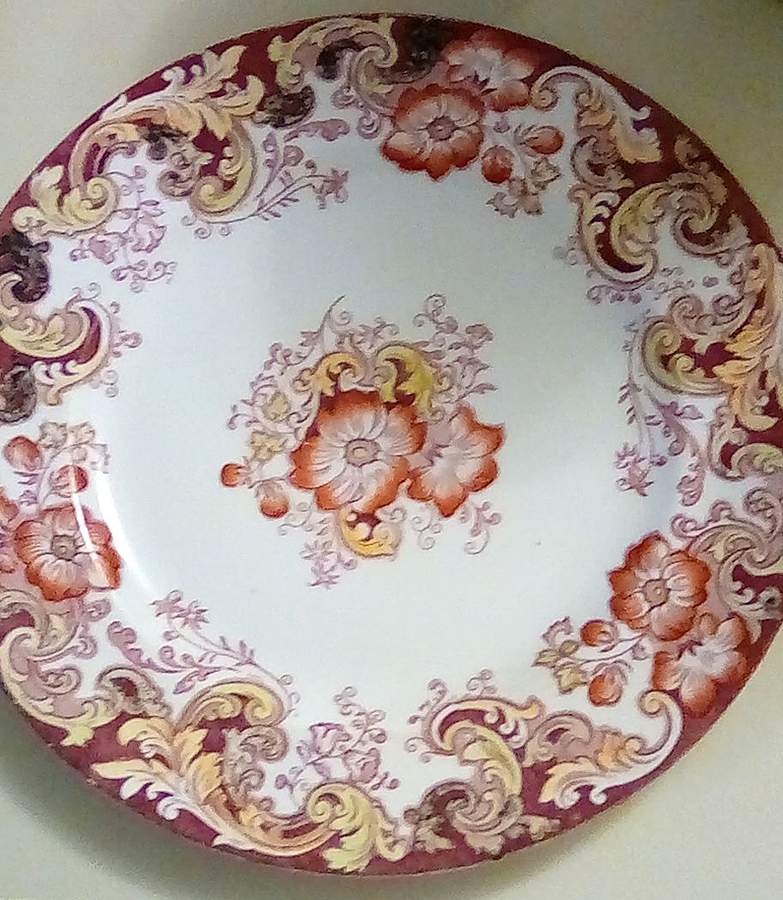 Ormonde Rust & Yellow Dinner Plate by Alfred Meakin-1