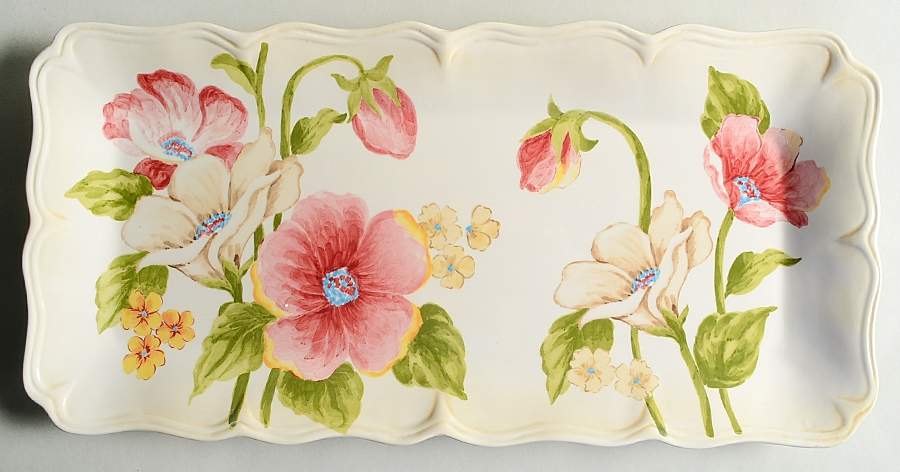 Pompous Poppy 17" Rectangular Serving Platter by Maxcera Corp-1