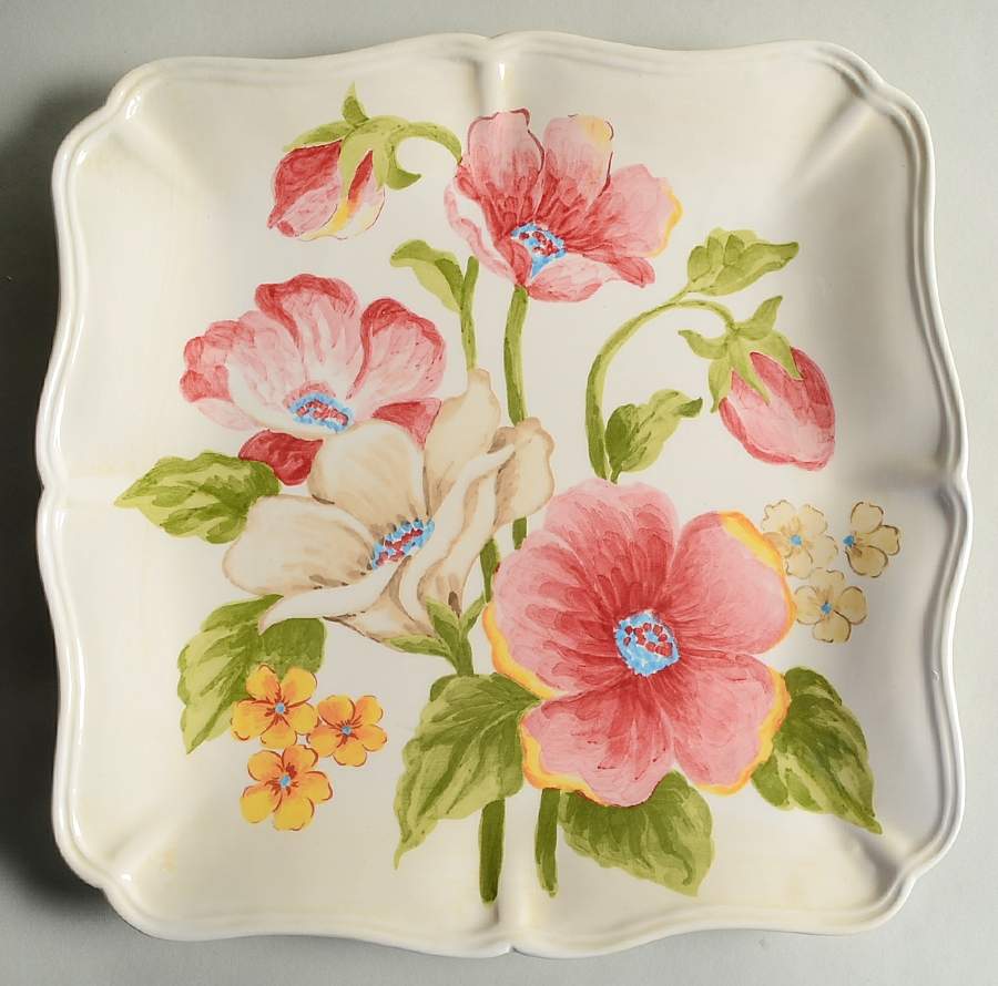 Pompous Poppy Square Dinner Plate by Maxcera Corp-1