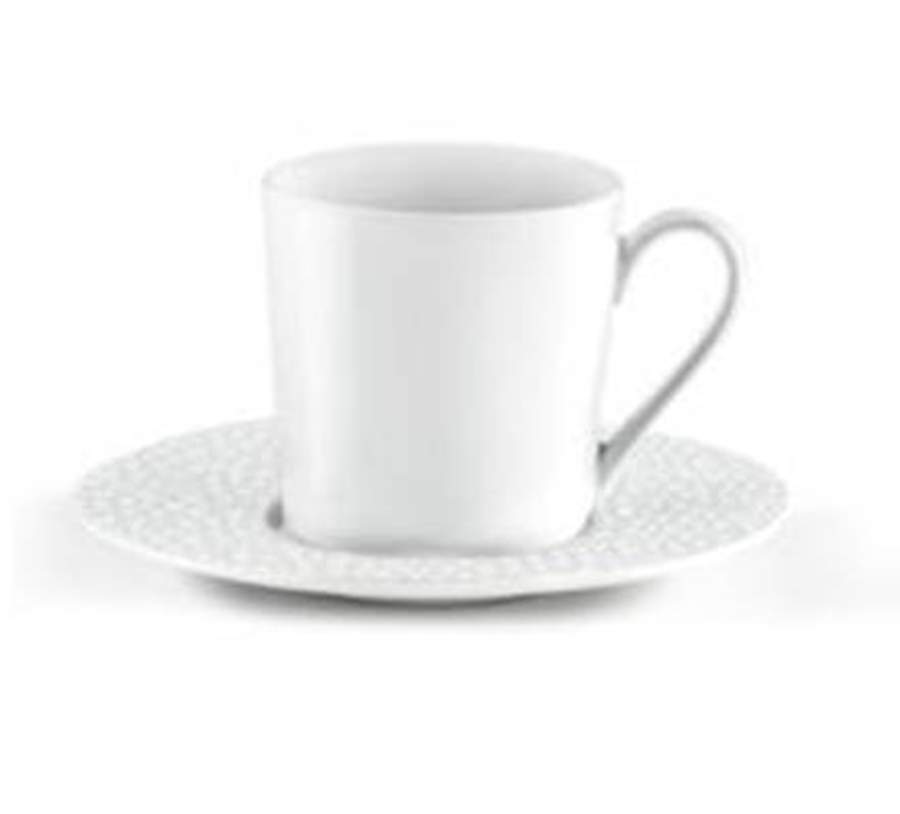 Baghera White Flat Cup & Saucer Set by Medard de Noblat-1