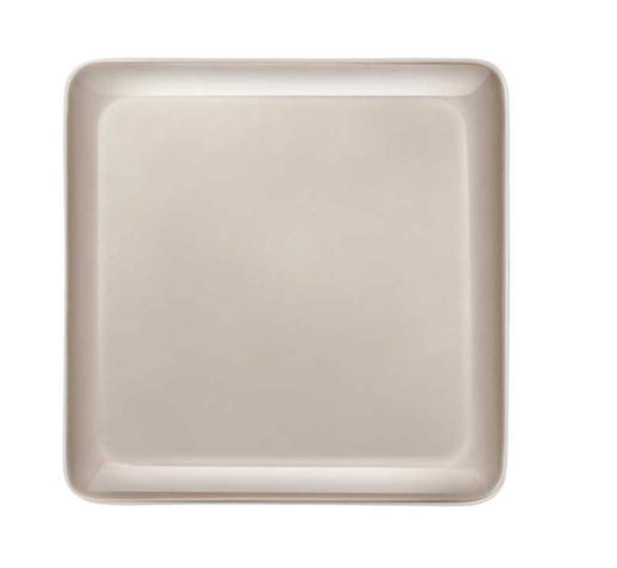 Yaka Taupe Square Dinner Plate by Medard de Noblat-1