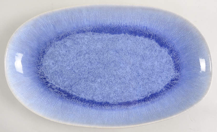 Aventura Blue 14" Oval Serving Platter by Mikasa-1