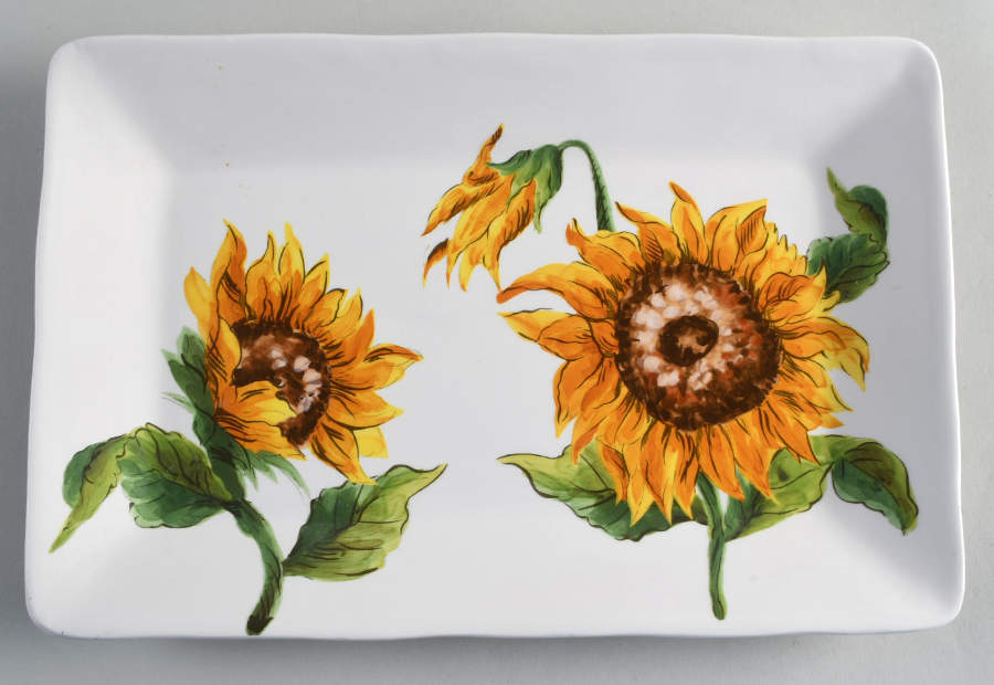 Bright Sunflower 12" Rectangular Tray by Maxcera Corp-1