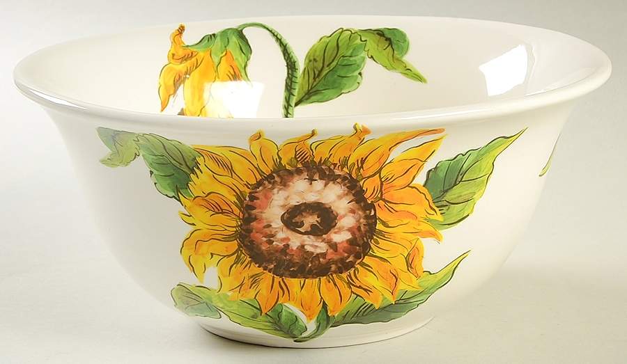 Bright Sunflower 9" Round Serving Bowl by Maxcera Corp-1