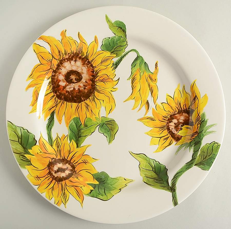 Bright Sunflower 14" Chop Plate (Round Platter) by Maxcera Corp-1