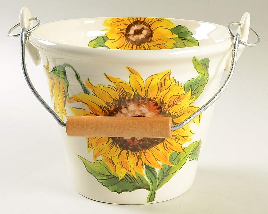 Bright Sunflower 6" Handled Basket by Maxcera Corp-1